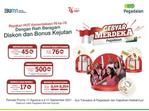 Rayakan HUT ke-76 RI, Pegadaian Beri Cashback hingga 45%
