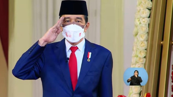 Screenshot Presiden Jokowi Pimpin Upacara Penurunan Bendera
