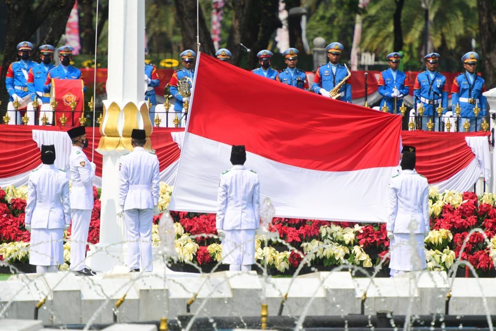 Suasana Upacara Peringatan Detik-Detik Proklamasi Kemerdekaan RI, 17 Agustus 2021. (Muchlis Jr - Biro Pers Sekretariat Presiden)