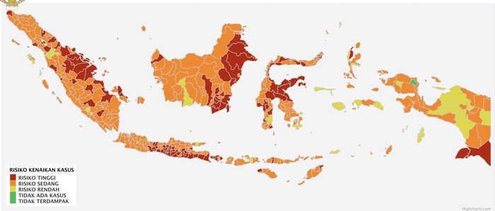 DKI Jakarta, Jawa Barat dan Banten sudah bebas dari zona merah.