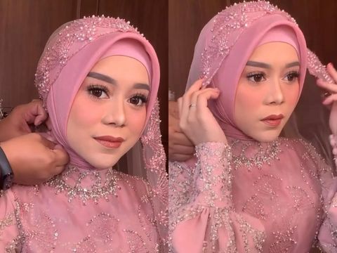 Gaya hijab Lesti Kejora pengajian dan siraman.