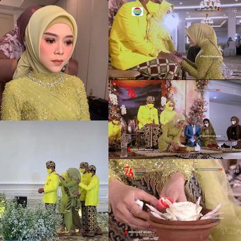 Gaya hijab Lesti Kejora saat acara adat Ngaras.