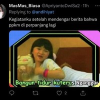 Ayo ngaku, siapa yang setiap hari kerjaannya cuma bangun tidur terus nganggur? Yaudah syukuri saja dulu deh yang penting kamu sekeluarga masih diberikan kesehatan. Foto: Twitter