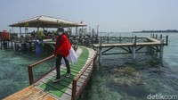 Destinasi kuliner juga dapat dinikmati pengunjung jika mengunjungi pulau Harapan salah satunya SeaFood Pak Harun, tempat makan satu ini berada di tengah laut dan mengapung.