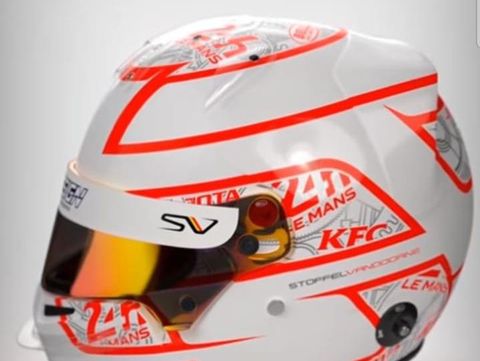 Helm Sean Gelael untuk balapan Le Mans 24 Hours