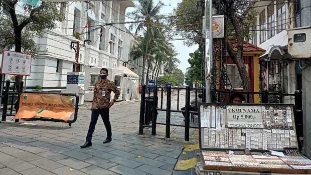 Suasana Kawasan Wisata Kota Tua pada Rabu (18/8/2021) siang
