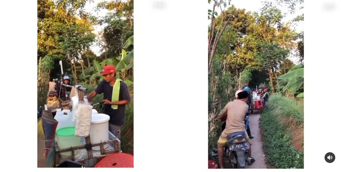 Jago Cari Peluang, Pedagang Gorengan Ini Jualan di Tengah Jalur Tikus yang Macet