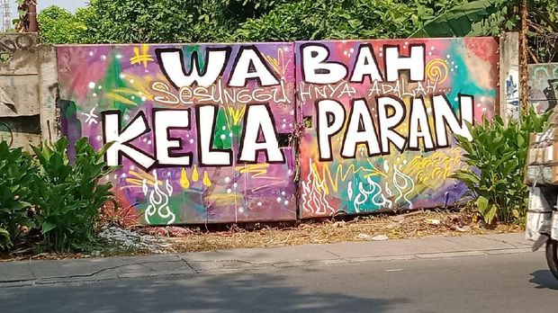 Mural 'wabah sesungguhnya adalah kelaparan' di Ciledug (Dok istimewa)