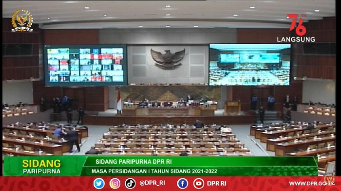 Rapat paripurna Kamis (19/8/2021) membahas RUU APBN 2022