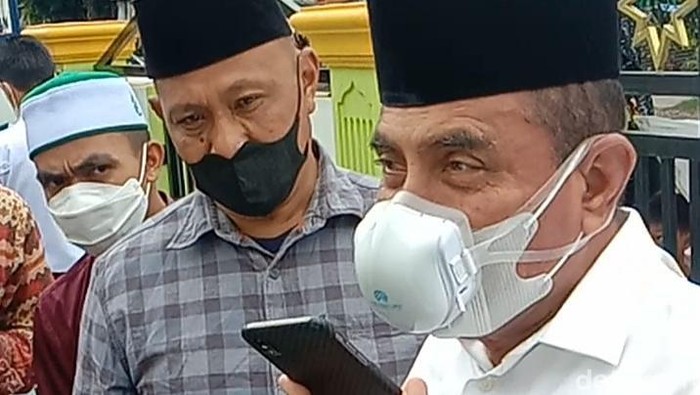 Gubernur Sumut Edy Rahmayadi di Lokasi Masjid Al-Istiqomah di Mabar Hilir, Kota Medan