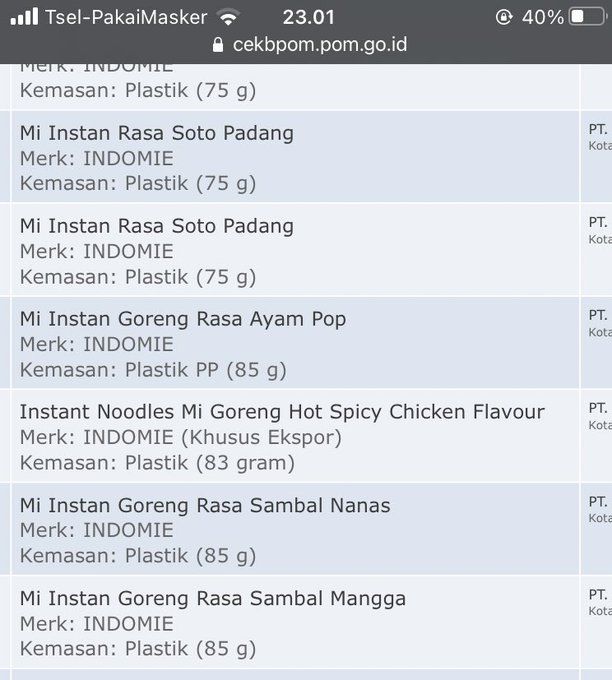 Iseng cek website BPOM, netizen ini malah temukan varian baru Indomie yang belum dirilis