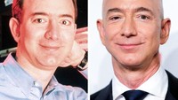 Jeff Bezos, ternyata pendiri Amazon yang satu ini pernah memiliki rambut lho. (© Paul Souders / Contributor / Getty Images, © Franziska Krug / Contributor / Getty Images)