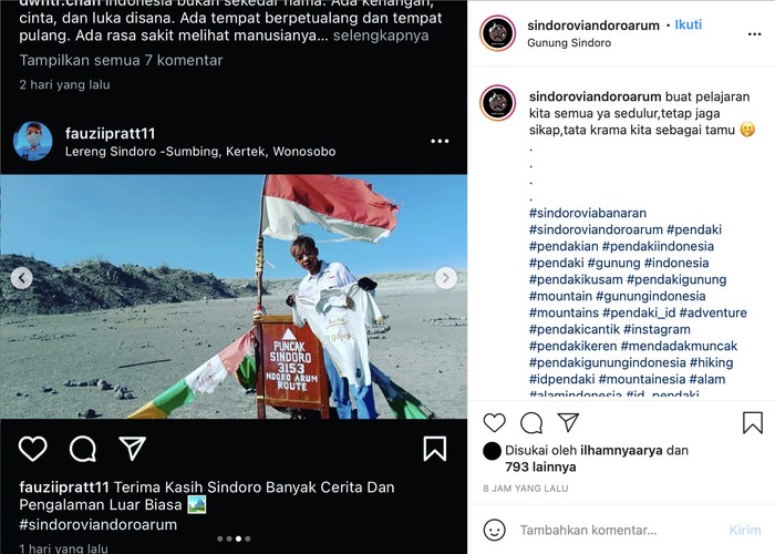 Pendaki nakal di Gunung Sindoro
