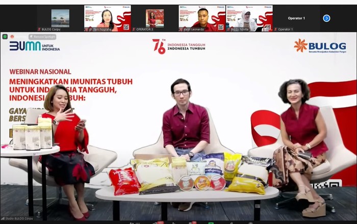 Perum Bulog menggelar webinar mengenai penerapan gaya hidup sehat berkelanjutan melalui asupan makanan sehat dan kaya nutrisi.
