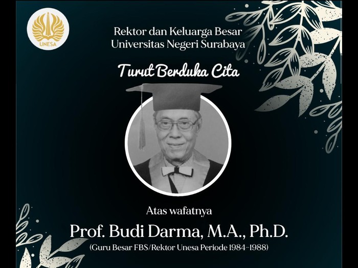 Kabar duka menyelimuti dunia sastra Indonesia. Sastrawan Prof Dr Budi Darma meninggal dunia pagi tadi.