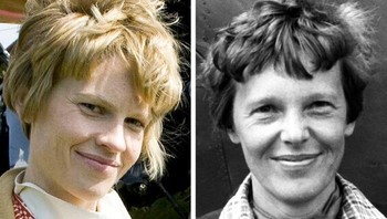 Hilary Swank sebagai Amelia Earhart di film Amelia. Foto: Brightside