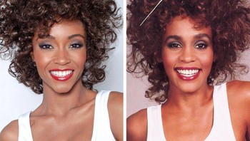 Yaya DaCosta sebagai Whitney Houston di film Whitney. Foto: Brightside