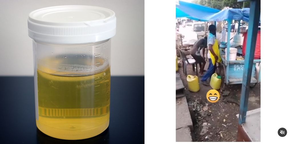 Kacau! Penjual Makanan Ini Tertangkap Buang Urine di Gerobak Jualannya