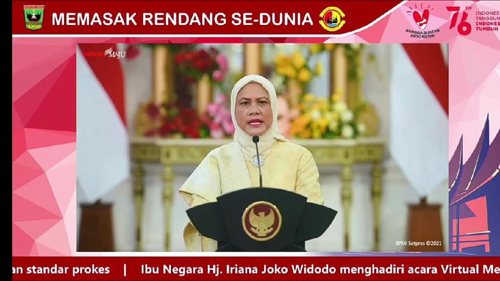 Rendang Diupayakan Tercatat UNESCO, Iriana Jokowi: Rendang Layak Diakui Dunia!