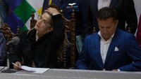 Upaya bunuh diri Anez dilakukan pada Sabtu (21/8). Pihak kepolisian menyatakan kejadian yang dialami Anez sebagai percobaan bunuh diri. Gaston Brito Miserocchi/Getty Images.
