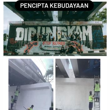 Mural Tulisan Dibungkam di Yogyakarta Dihapus Aparat