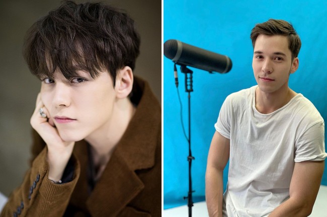 Vernon disebut-sebut mirip Stefan William sejak memulai debutnya bersama SEVENTEEN. Seperti Vernon, Stefan William pun memiliki darah blasteran Amerika Serikat. Foto: dok Naver x Dispatch, dok Instagram stefannwilliam