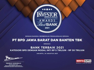 bank bjb Raih Penghargaan Bank Terbaik 2021 Versi Majalah Investor