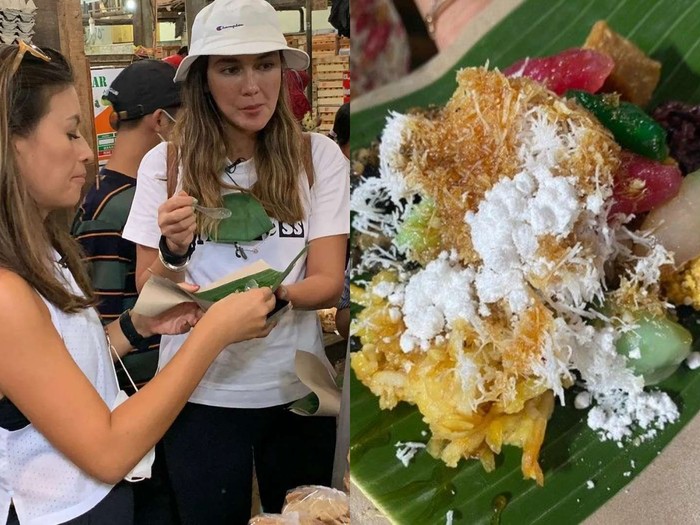 Luna Maya jajan lenjongan khas Solo Keseruan Luna Maya dan Nirina Zubir Jajan Lenjongan di Pasar Gede Solo