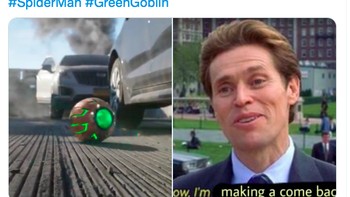 Ada pula petunjuk bahwa musuh Spider-Man yang lain yaitu Green Goblin juga muncul. Foto: Twitter