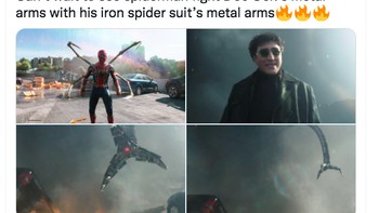 Netizen ini tidak sabar menunggu bagaimana pertarungan antara Spider-Man dengan Dr Octopus yang pastinya sangat seru. Foto: Twitter