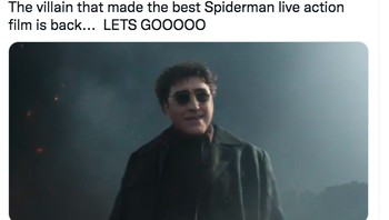 Dr Octopus sendiri dianggap sebagai salah satu musuh terbaik Spider-Man di filmnya. Foto: Twitter