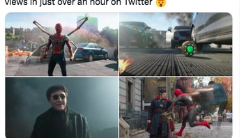Trailer Spider-Man: No Way Home sangat heboh dan di YouTube sudah disaksikan lebih dari 10 juta kali. Foto: Twitter