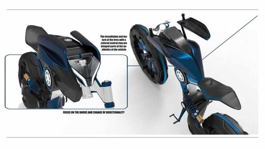 Motor konsep Yamaha Double Y karya Mahasiswa asal Turin Italia.