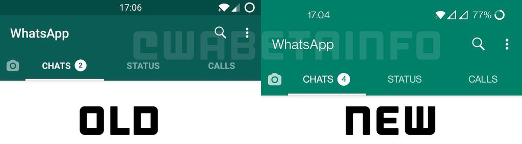 Tampilan WhatsApp dengan warna baru