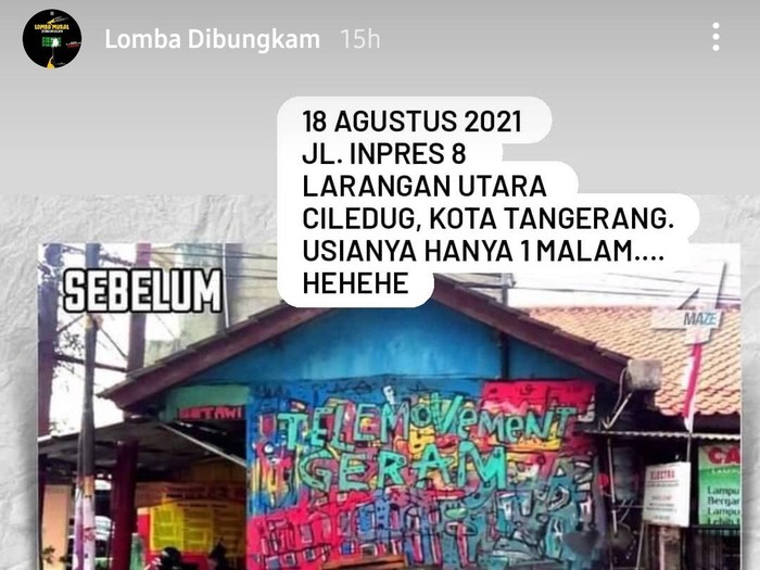 Lomba mural yang digelar oleh Gejayan Memanggil, Rabu (25/8/2021).