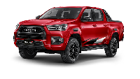 Tak hanya tampilan, Toyota Hilux Revo GR Sport 4WD juga mendapatkan improvisasi di sektor performa. Antara lain sistem transmisi daya seperti mobil sport yang sepenuhnya responsif, suspensi depan double wishbone dan suspensi belakang underslung dengan coiled springs, stabilizer bar, dan monotube  shock absorber baru. Foto: Dok. Toyota Thailand