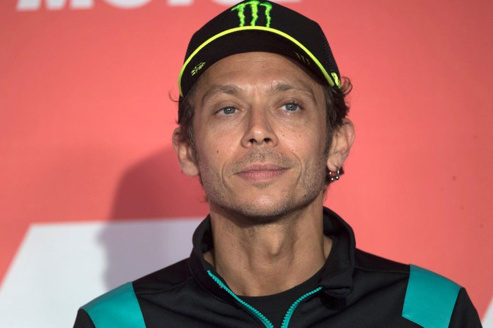 ASSEN, NETHERLANDS - JUNE 24: Valentino Rossi of Italy and Petronas Yamaha SRT smiles during the MotoGP press conference pre-event during the MotoGP of Netherlands - Previews at TT Circuit Assen on June 24, 2021 in Assen, Netherlands. (Photo by Mirco Lazzari gp/Getty Images)