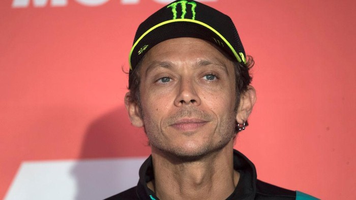 ASSEN, NETHERLANDS - JUNE 24: Valentino Rossi of Italy and Petronas Yamaha SRT smiles during the MotoGP press conference pre-event during the MotoGP of Netherlands - Previews at TT Circuit Assen on June 24, 2021 in Assen, Netherlands. (Photo by Mirco Lazzari gp/Getty Images)