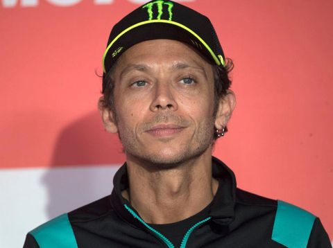 ASSEN, NETHERLANDS - JUNE 24: Valentino Rossi of Italy and Petronas Yamaha SRT smiles during the MotoGP press conference pre-event during the MotoGP of Netherlands - Previews at TT Circuit Assen on June 24, 2021 in Assen, Netherlands. (Photo by Mirco Lazzari gp/Getty Images)