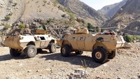 Kendaraan tempur tersebut berbaris di kawasan Panjshir.