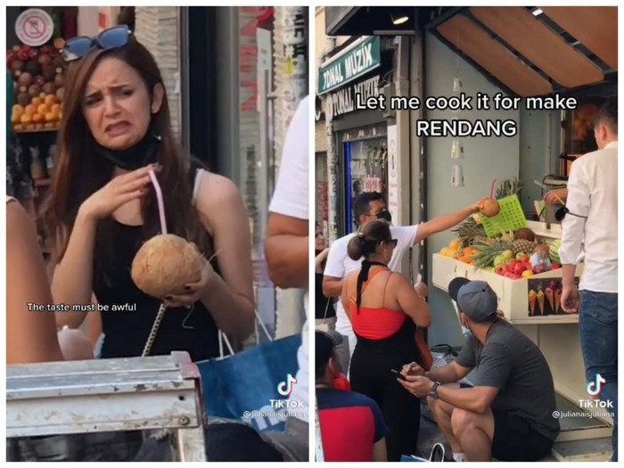 Zonk! Bule Ini Dapat Kelapa Tua Saat Ingin Cicip Segarnya Air Kelapa Muda