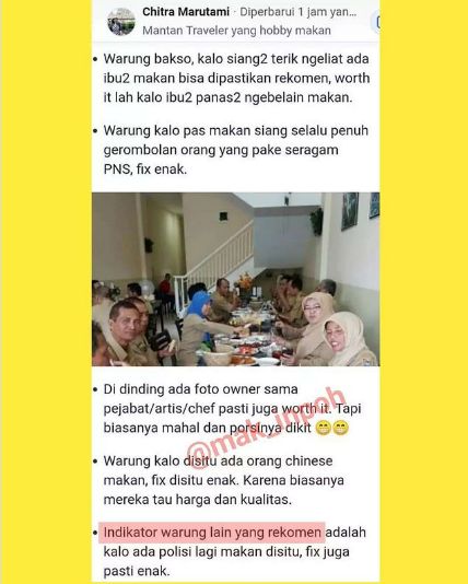 Ini Ciri-ciri Warung yang Makanannya Sudah Pasti Enak