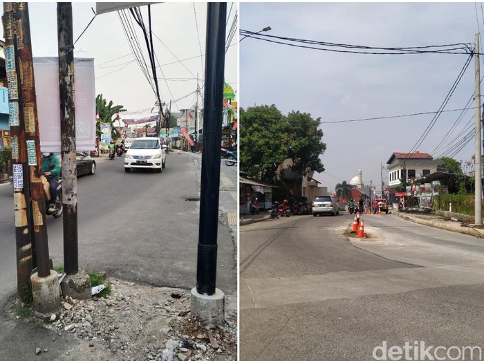 Jl WR Supratman Tangsel dan Jl Erha Depok. (Repro detikcom)
