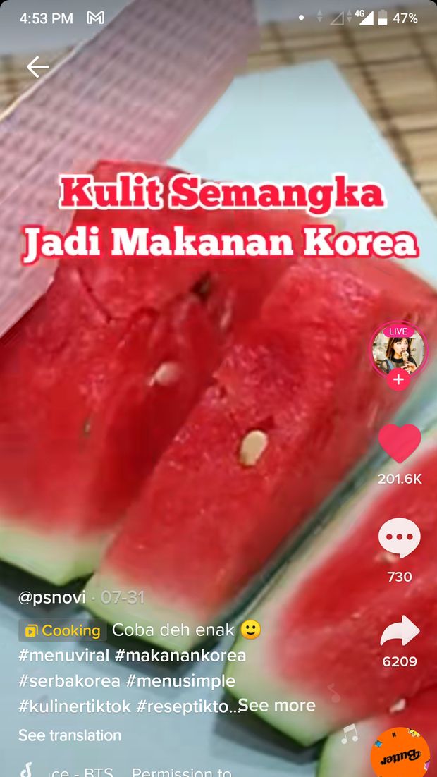 Kulit Semangka Kaya Nutrisi, Bisa Diolah Jadi Kimchi