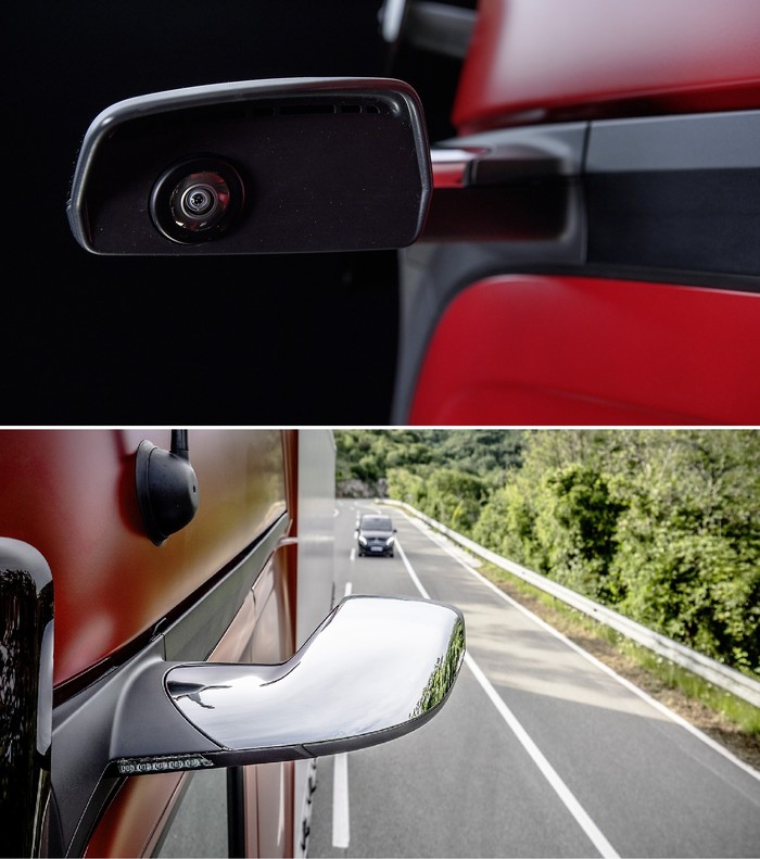 MirrorCam pengganti kaca spion konvensional di truk Mercedes-Benz Actros