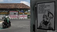 Mural tersebut tepatnya berada di simpang empat Gayam, Kota Yogyakarta.
