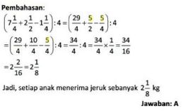 Soal Pembagian Pecahan Kelas 5 Sd Dan Kunci Jawabannya