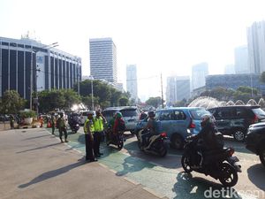 Hari Terakhir Ganjil Genap di Sudirman, Lalu Lintas Lancar