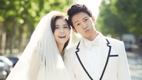 Enam tahun menjalin hubungan asmara, Ji Sung dan Lee Bo Young akhirnya menikah. (Foto: dok. GRAZIA) 