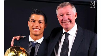 Tolong Ronaldo, jangan lakukan hal ini pada kami, tulis netizen ini sembari memajang foto Ronaldo dengan Sir Alex Ferguson yang dulu membesarkannya. Foto: Twitter